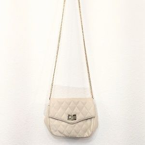 F21 Beige/Cream Cushion Stitched Crossbag